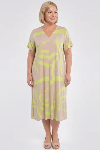 Abito beige con cintura