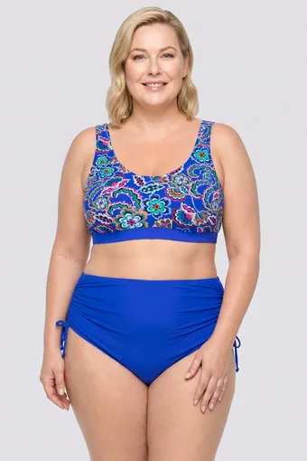 copia di costume da bagno blu navy con motivi bianchi