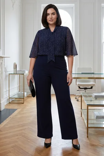 pantaloni eleganti blu navy