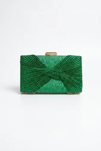 pochette verde glitterata