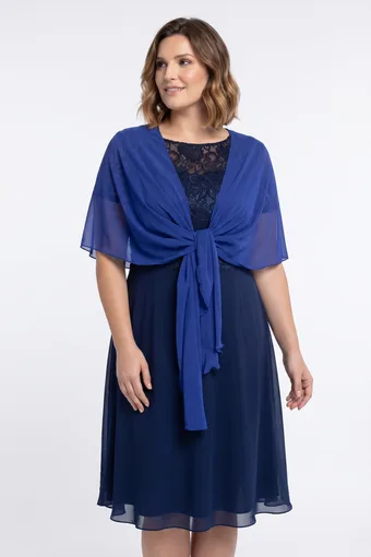 Elegante sciarpa color blu fiordaliso
