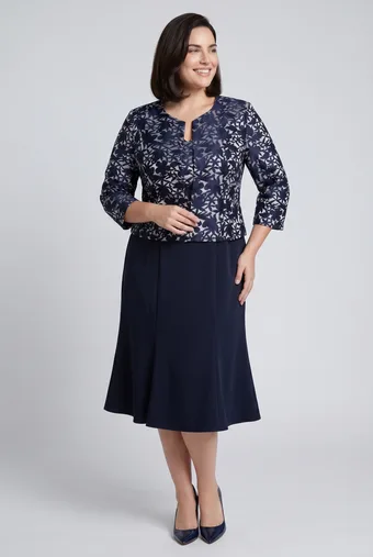 Completo blu navy con fantasia floreale