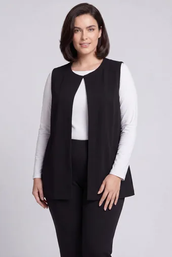 gilet nero con tasche
