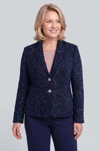 blazer blu navy con paillettes colorate