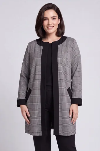 Mantello a Cardigan bianchi e neri