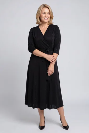 Abito nero con strass scintillanti