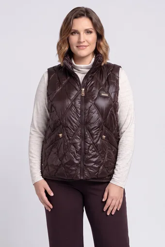 Gilet trapuntato gilet marrone scuro