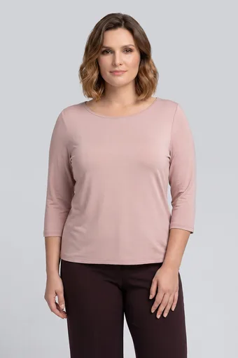 Camicetta beige con maniche a tre quarti