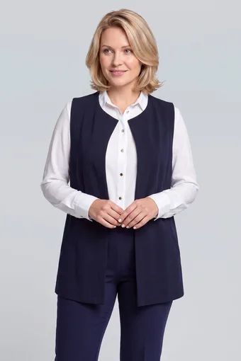 gilet navy con tasche