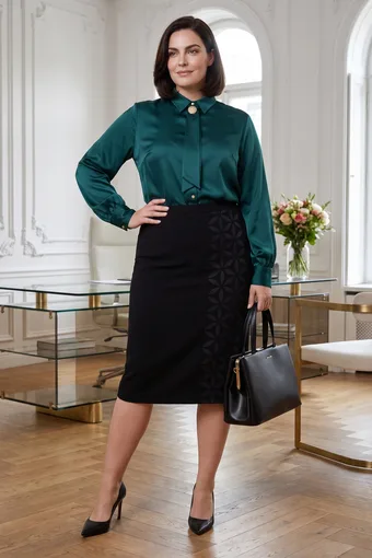 camicia di raso verde scuro con cravatta