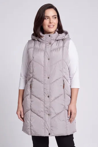 gilet trapuntato grigio chiaro con trapuntatura