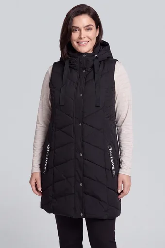 gilet trapuntato con nastri decorativi