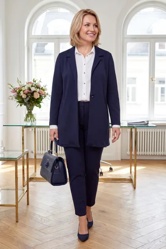 blazer blu navy con bottoni