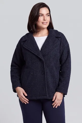 cappotto corto blu navy