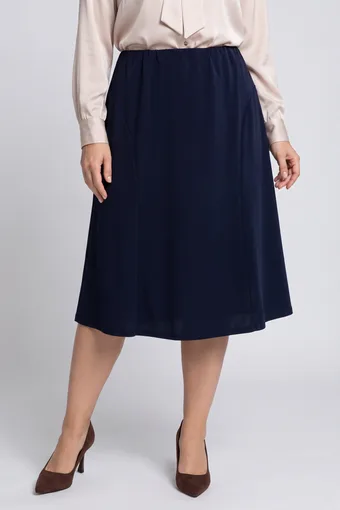 gonna midi a trapezio blu navy
