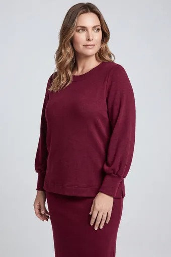 maglione bordeaux lavorato a maglia camicetta