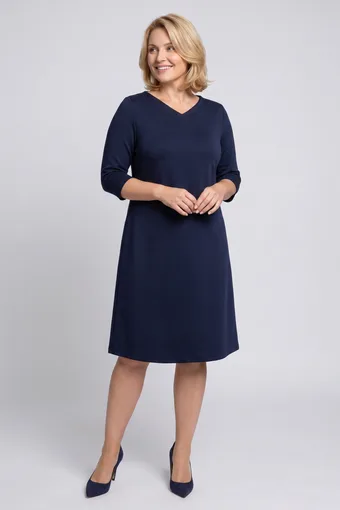 Abito blu navy in morbido tessuto a maglia