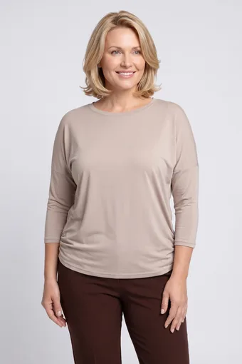 Camicetta beige con arricciature