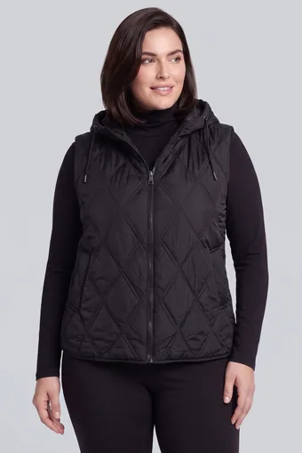 gilet nero con cappuccio
