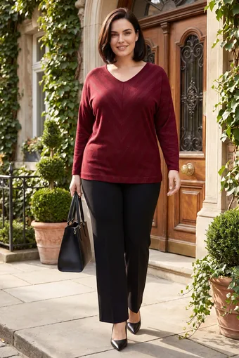 Camicetta bordeaux con motivo lucido