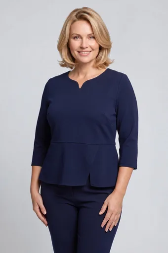 blusa elegante blu navy