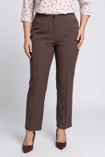 pantaloni eleganti beige scuro con pieghe
