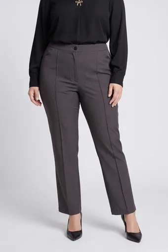 pantaloni eleganti grigi con pieghe